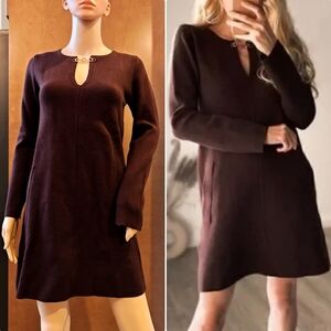 NWT ZARA BROWN KNIT DRESS WITH CHAINS